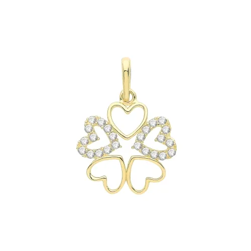 9ct Yellow Gold Ladies' Cz Pendant 12.1 X 11.3mm Heart